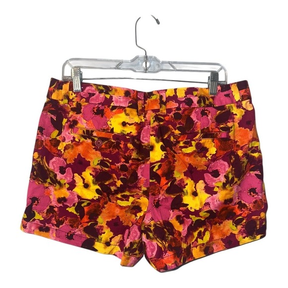 Ann Taylor LOFT Pink Floral Original Flat Front Casual Shorts, Size 10 - Picture 3 of 8